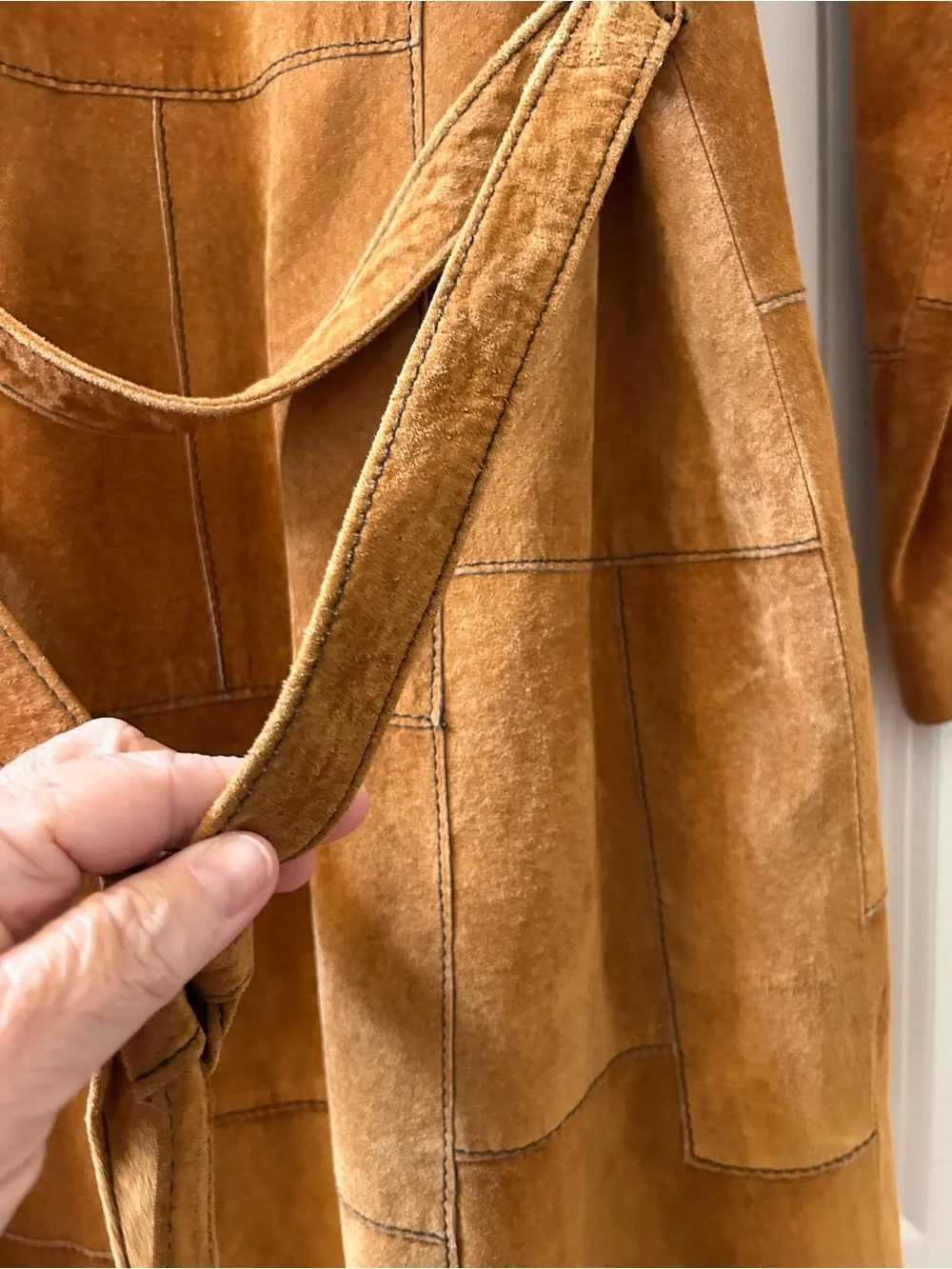 Wilson’s Leather Maxima Suede Patchwork long length jacket. Penny Lane. 70’s. M - Picture 6 of 11